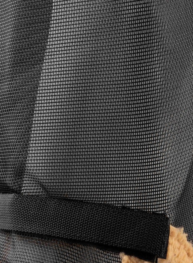 HORZE Wire-Framed Soft Mesh Fleece-Lined Fly Mask with UV Protection - Indian Tan - M - Image 4